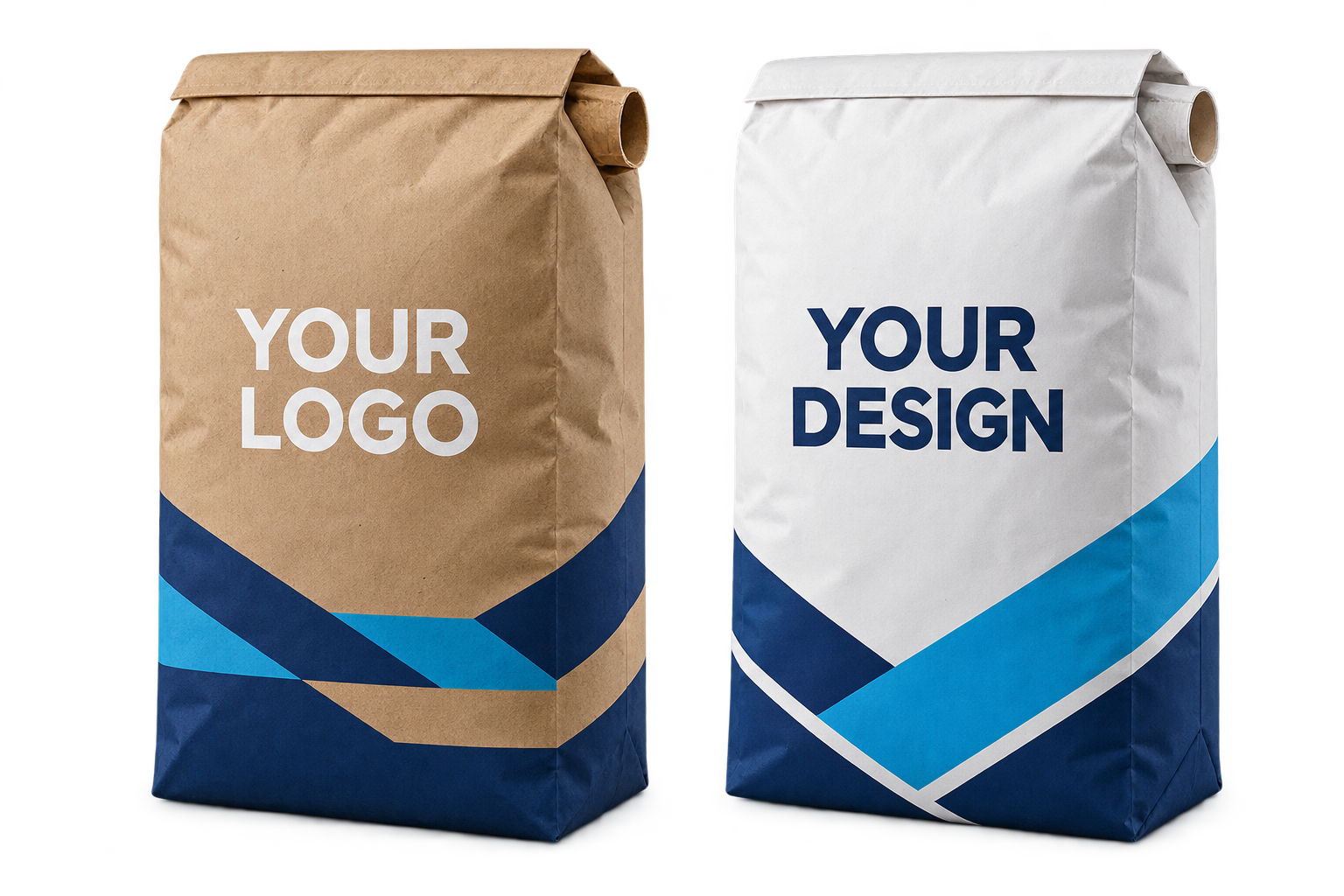 Custom printed kraft valve paper bag